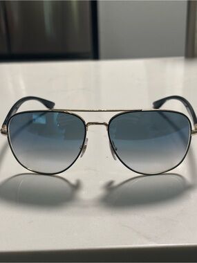 Ray-Ban Gold Frame Blue Gradient Aviator Sunglasses